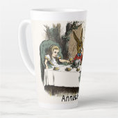 Alice Tea Party Mad Hatter personalisieren Latte T Milchtasse (Linke Ecke)