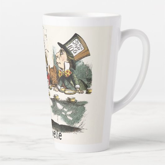 Alice Tea Party Mad Hatter personalisieren Latte T Milchtasse (Rechts)