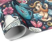 Alice Tea Party Theme Geschenkpapier (Rolleneckpunkt)