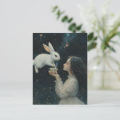 Alice Tea With the Rabbit Fantasy Postkarte (Stehend Vorderseite)