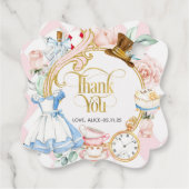 Alice Tee Party Wunderland, Geburtstag danke fav Geschenkanhänger (Rückseite)