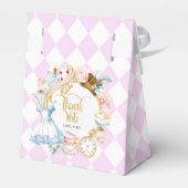 Alice Tee Party Wunderland Geburtstag lila Geschenkschachtel (Rückseite)