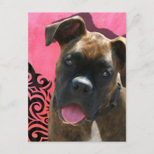 Alice the Boxer Pup von Jen Geraghty Postkarte
