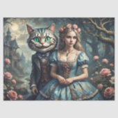 Alice & the Cheshire Cat Decoupage Seidenpapier (Vorderseite)