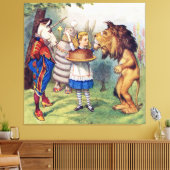 Alice, The Lion und das Einhorn im Wunderland Leinwanddruck (Insitu (Wohnzimmer))