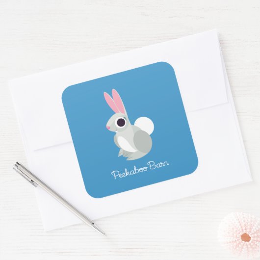 Alice the Rabbit Quadratischer Aufkleber (Umschlag)