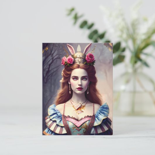 Alice the Rabbit Queen Postcard Postkarte (Stehend Vorderseite)