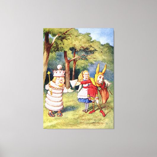Alice the White King & The Rabbit als Court Jester Leinwanddruck (Vorderseite)