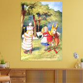 Alice the White King & The Rabbit als Court Jester Leinwanddruck (Insitu (Wohnzimmer))