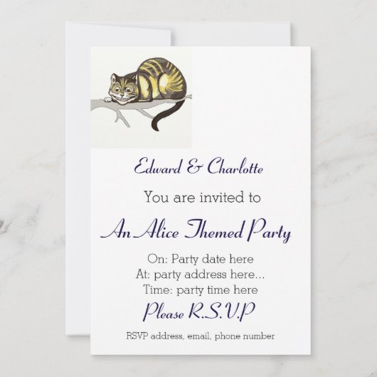 Alice Themed Party Einladung (Rückseite)