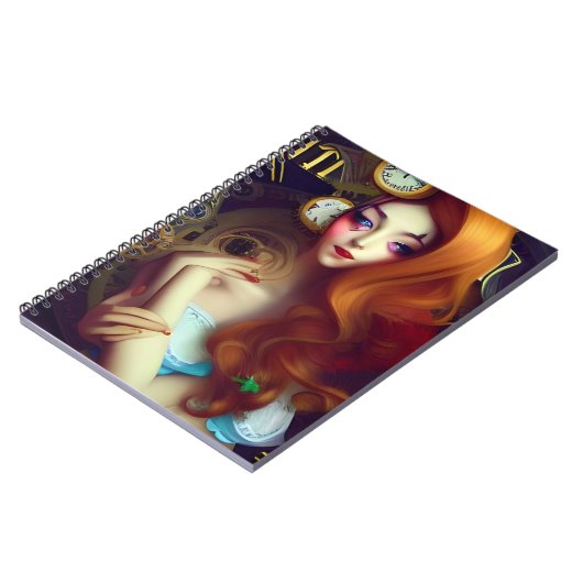 Alice Time Behalte das Moving AI Generated Art Not Notizblock (Linke Seite)