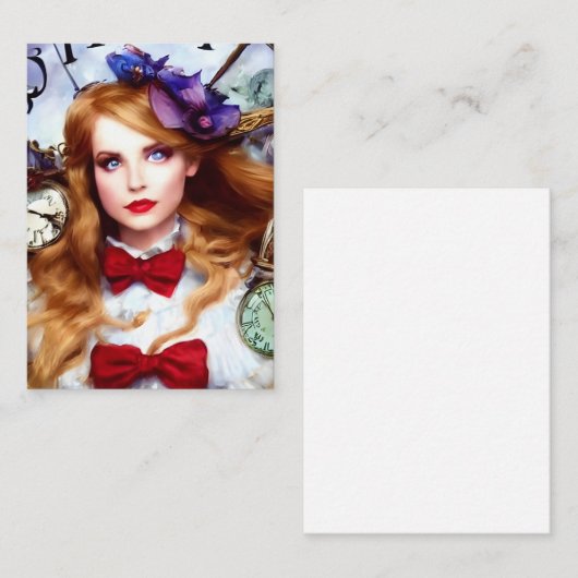 Alice Time Behalte das Verschieben von künstlerisc Mitteilungskarte (Vorne/Hinten)