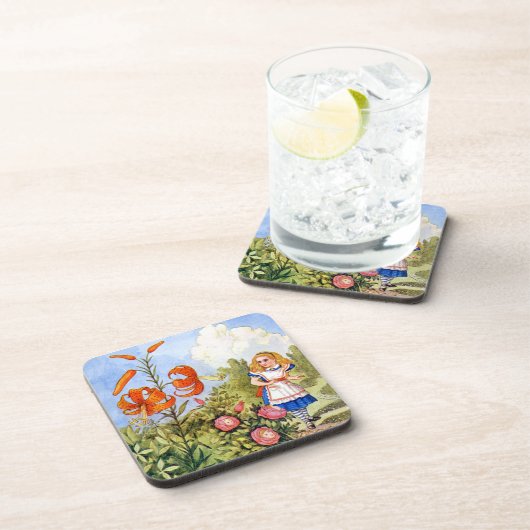 Alice-Treffen, die Blumen im Märchenland sprechen Untersetzer (Rechte Seite)