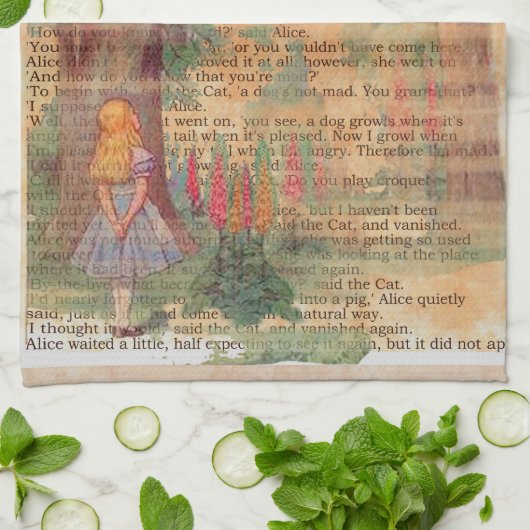 Alice trifft Cheshire.cat Handtuch (Gefaltet)