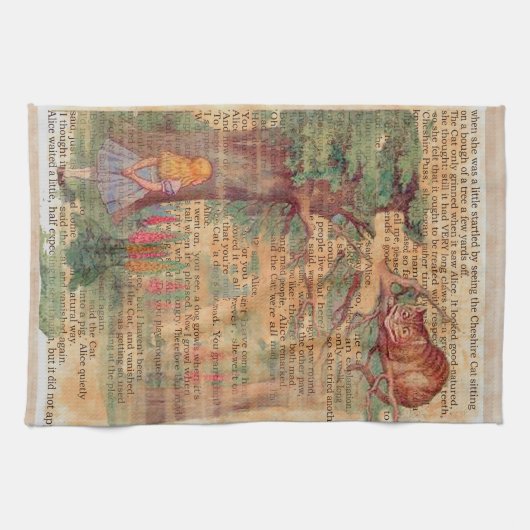 Alice trifft Cheshire.cat Handtuch (Horizontal)