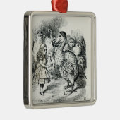 Alice trifft den Dodo Silbernes Ornament (Rechts)