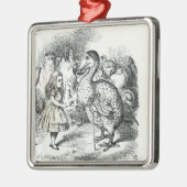 Alice trifft den Dodo Silbernes Ornament (Links)