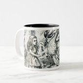 Alice trifft den Dodo Zweifarbige Tasse (Vorderseite Links)