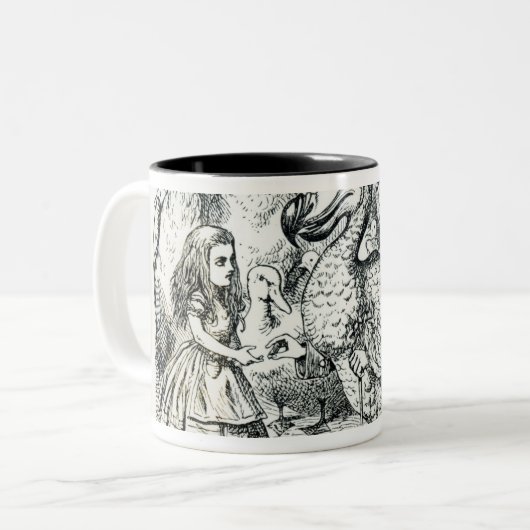 Alice trifft den Dodo Zweifarbige Tasse (Vorderseite Links)