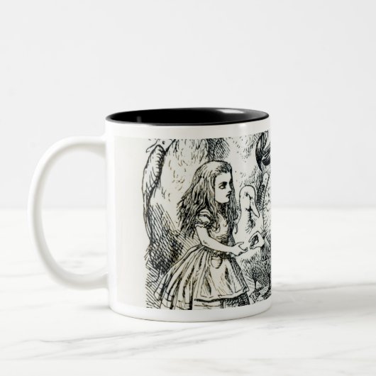 Alice trifft den Dodo Zweifarbige Tasse (Links)