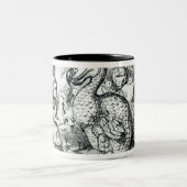 Alice trifft den Dodo Zweifarbige Tasse (Mittel)