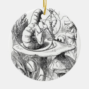 Alice trifft den Schmetterling - Alice im Wunderla Keramikornament