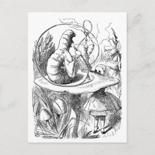 Alice trifft den Schmetterling - Alice im Wunderla Postkarte