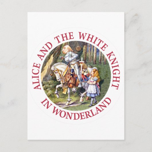 Alice trifft den weißen Ritter im Wunderland Postkarte (Vorderseite)