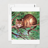 Alice trifft die Cheshire-Katze in Wonderland Postkarte (Vorne/Hinten)