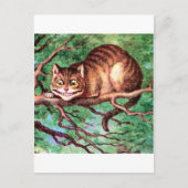 Alice trifft die Cheshire-Katze in Wonderland Postkarte (Vorderseite)