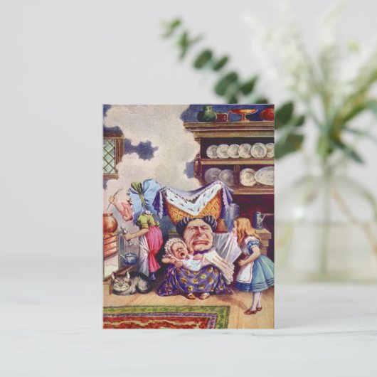 Alice trifft die Duchess und das Pic Baby Postkarte (Stehend Vorderseite)