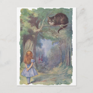 Alice trifft die Grinsekatze Postkarte