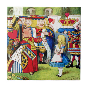 Alice trifft die Herz-Königin in Wonderland Fliese