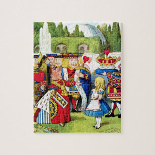Alice trifft die Herz-Königin in Wonderland Puzzle