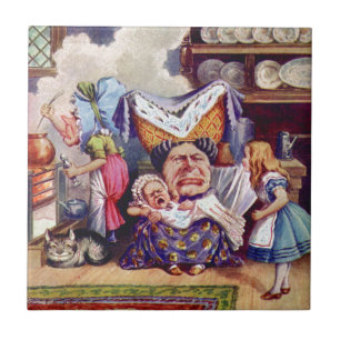 Alice trifft die Herzogin und das Ferkel-Baby Fliese
