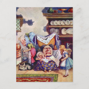 Alice trifft die Herzogin und das Ferkel-Baby Postkarte