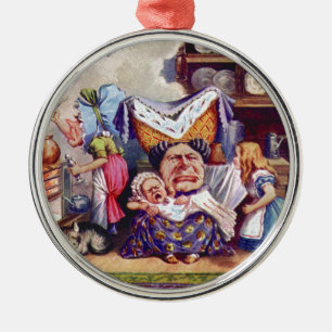 Alice trifft die Herzogin und das Pic-Baby Silbernes Ornament