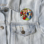 Alice trifft die Königin der Herzen im Märchenland Button (Beispiel)