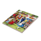 Alice trifft die Königin der Herzen im Märchenland Fliese (Seite)