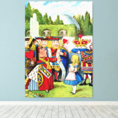 Alice trifft die Königin des Herzens im Wunderland Leinwanddruck (Insitu (Holzboden))