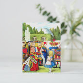 Alice trifft die Königin des Herzens im Wunderland Postkarte (Stehend Vorderseite)