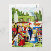 Alice trifft die Königin des Herzens im Wunderland Postkarte (Vorne/Hinten)