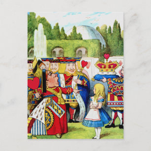 Alice trifft die Königin des Herzens im Wunderland Postkarte