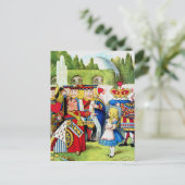 Alice trifft die Königin des Herzens im Wunderland Postkarte (Stehend Vorderseite)