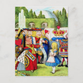 Alice trifft die Königin des Herzens im Wunderland Postkarte (Vorderseite)