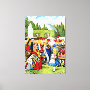 Alice trifft die Königin des Herzens in Wunderlan Leinwanddruck