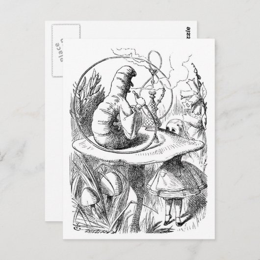 Alice trifft die Raupe - Alice im Wunderland Postkarte (Vorne/Hinten)