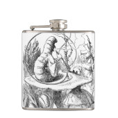 Alice trifft die Raupe - Alicen im Wunderland Flachmann (Vorderseite)