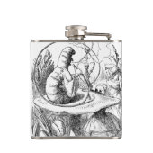 Alice trifft die Raupe - Alicen im Wunderland Flachmann (Rückseite)