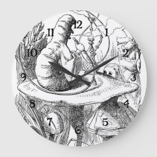 Alice trifft die Raupe - Alicen im Wunderland Große Wanduhr